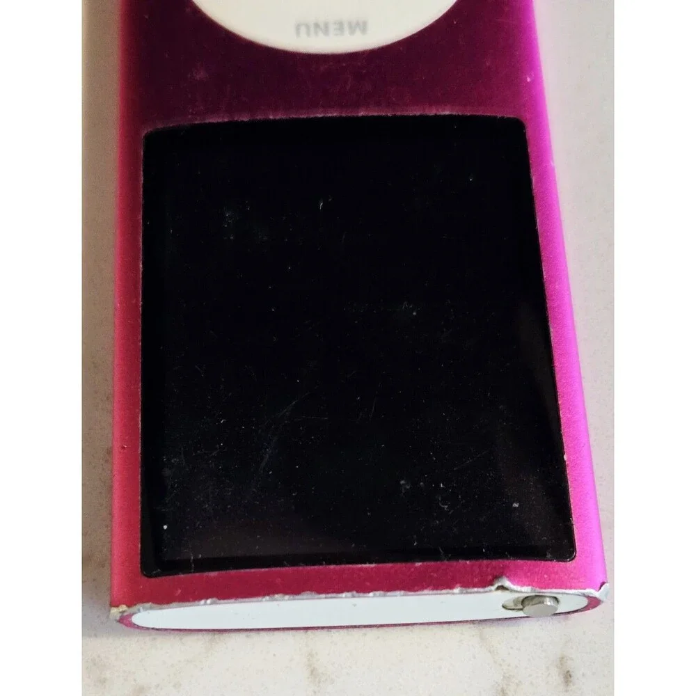 Apple iPod Nano 4th Gen Pink 8GB FOR PARTS Powers On Bad Backlight & Case Bundle